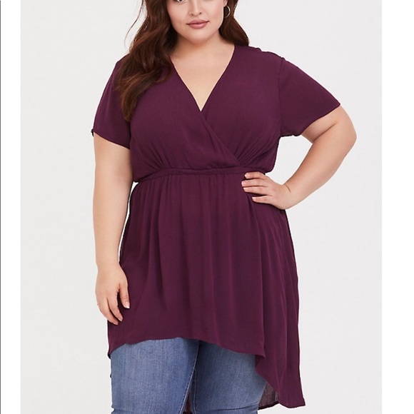 Purple Gauze Babydoll Tunic - Picture 3 of 6